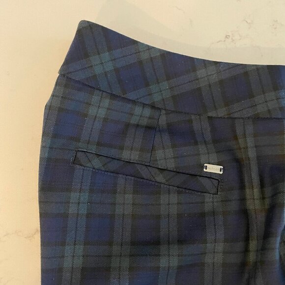 Tommy Hilfiger Ashby Ankle Tartan Plaid Preppy Poly Rayon Pants Navy Green Sz 2 - Picture 8 of 13